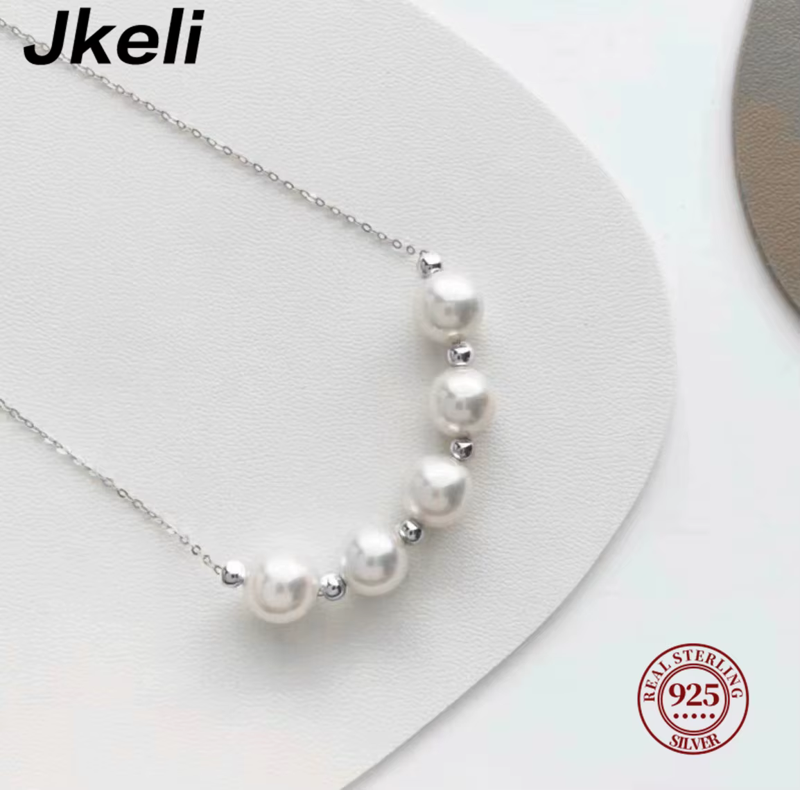 Jkeli – collier de perles souriantes en argent Sterling S925 pour femmes