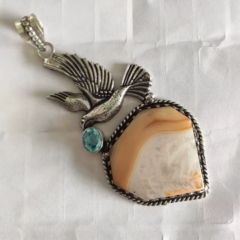 Pendentif en jaspe véritable pour femmes, bijoux gfit