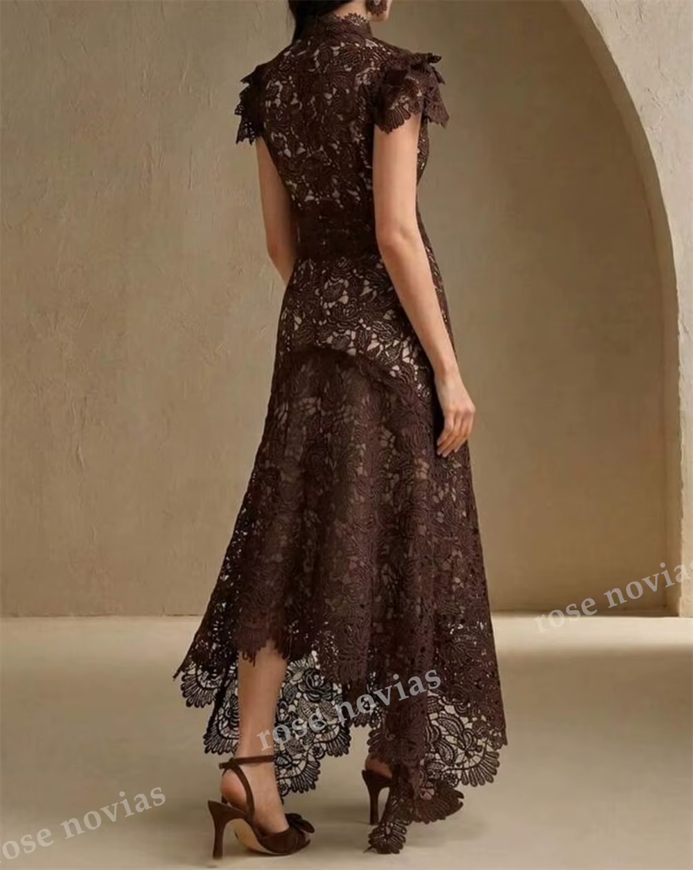Robe de soirée personnalisée en dentelle de haute qualité pour mariage et banquet