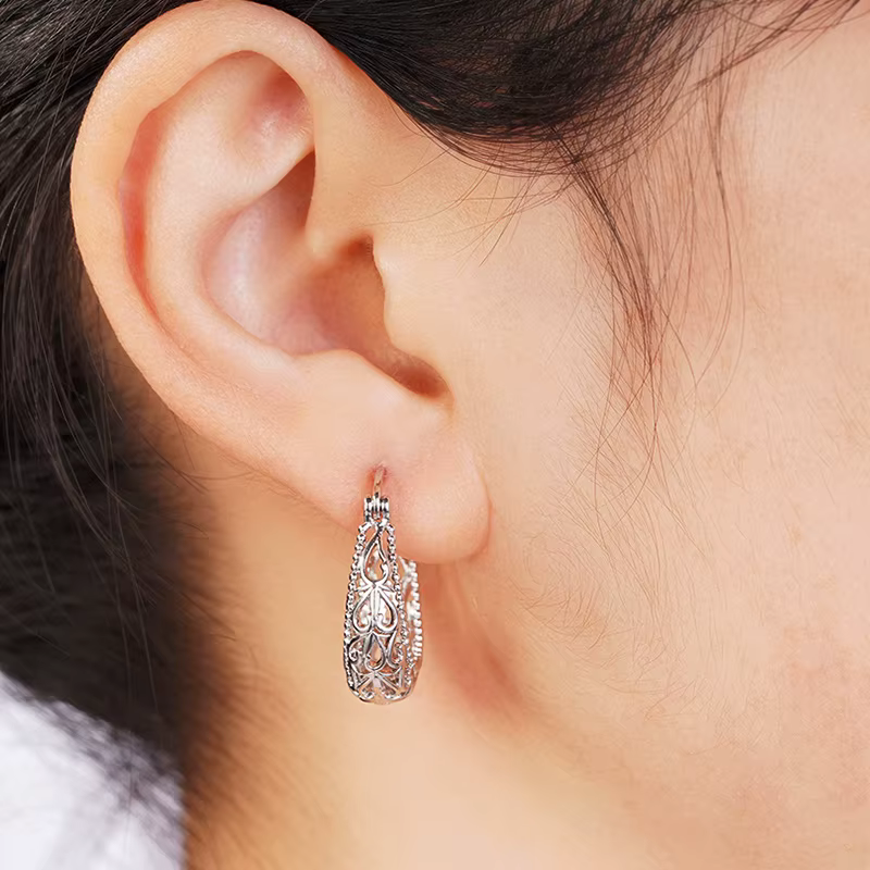 Huretailers-Boucles d'oreilles créoles élégantes pour femmes