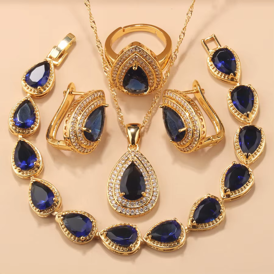Parures de bijoux élégantes vintage classiques pour femmes