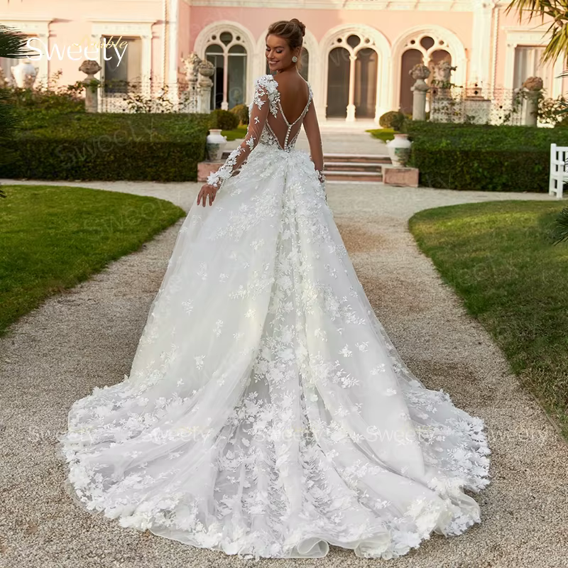 Robe De mariée sirène avec traîne détachable