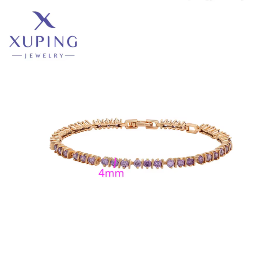 Xuping-Bracelet en or brillant de forme ronde pour femmes et filles