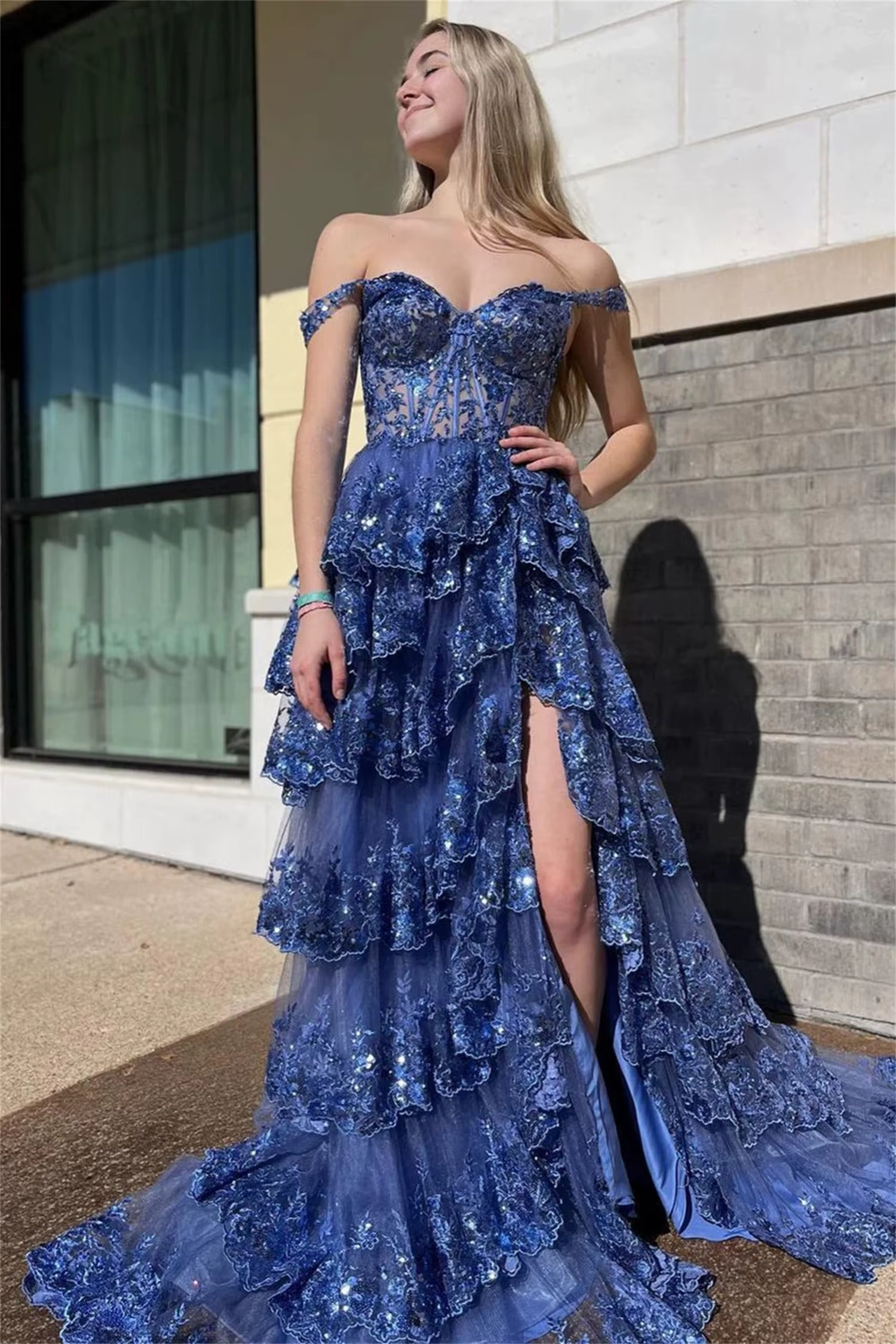 Aileen-Robe de Soirée en Dentelle pour Femme