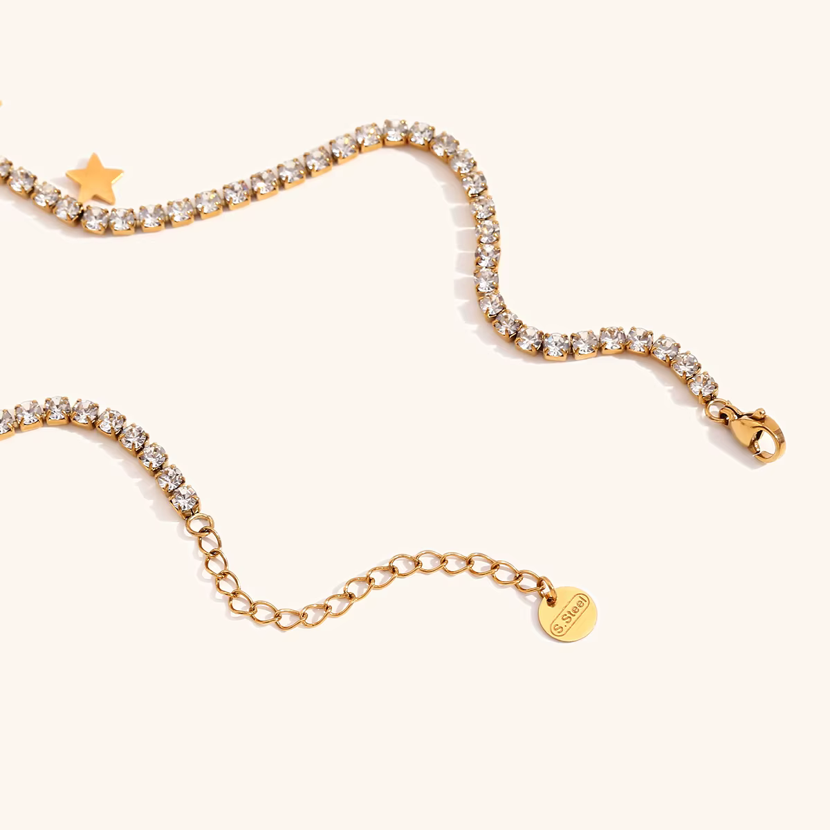 Collier en acier inoxydable brillant pour femme