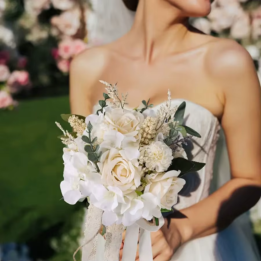 Bouquet de roses artificielles élégantes pour mariée