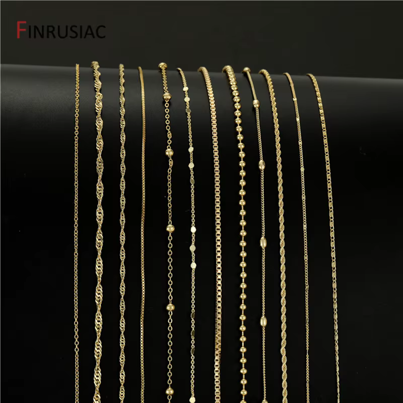 Chaînes de collier plaquées or véritable 14K pour la fabrication de bijoux