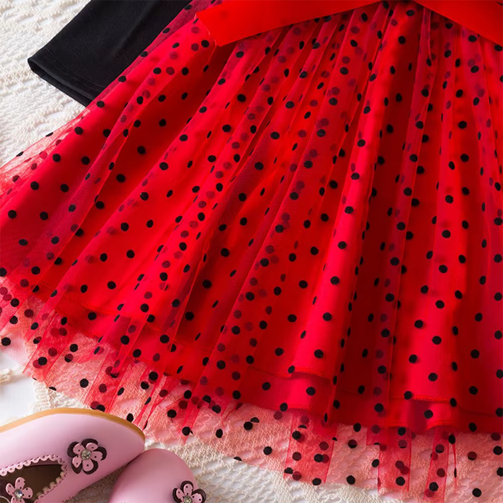 Robes rouges à manches longues pour filles