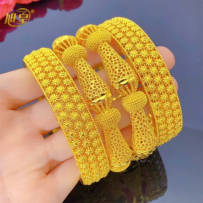 XUHUANG Dubai africain luxe couleur or Bracelets 24K bijoux de fiançailles pour les femmes