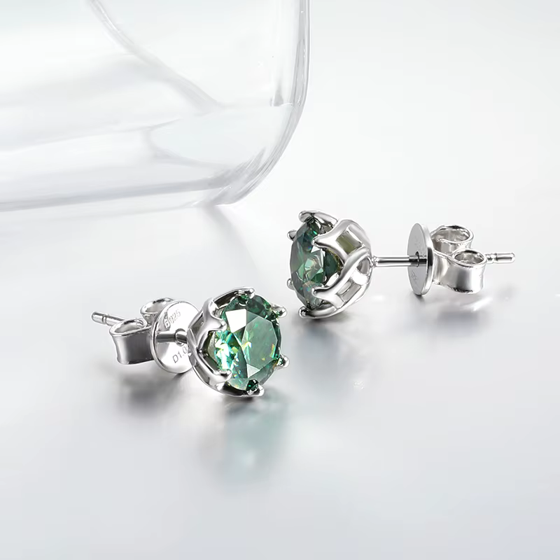 MooYA-Boucles d'Oreilles en Moissanite pour Femme et Fille