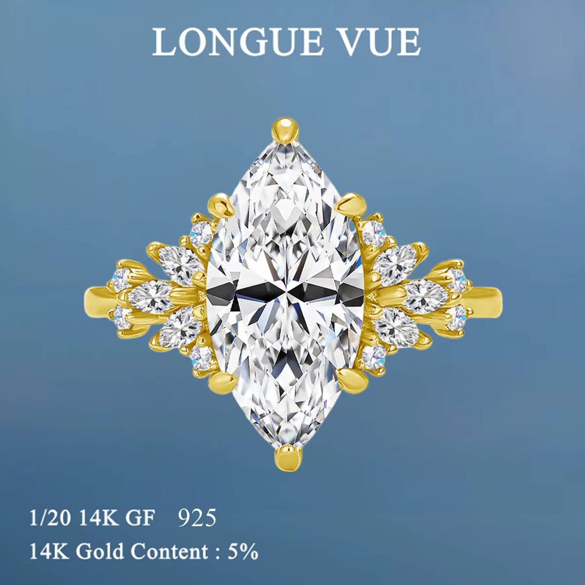 Bague de mariage en or 14 carats plaqué or 3