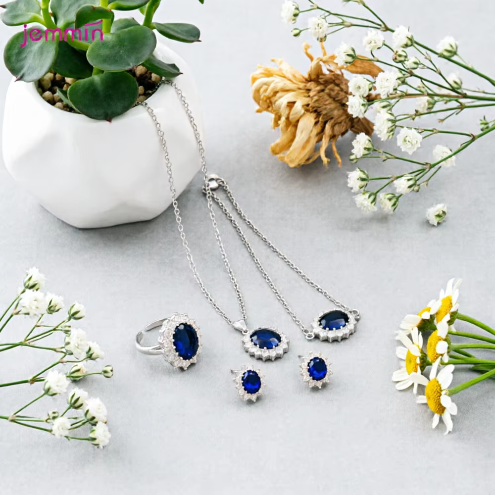 Ensemble de bijoux en argent Sterling 925 véritable pour femmes et filles