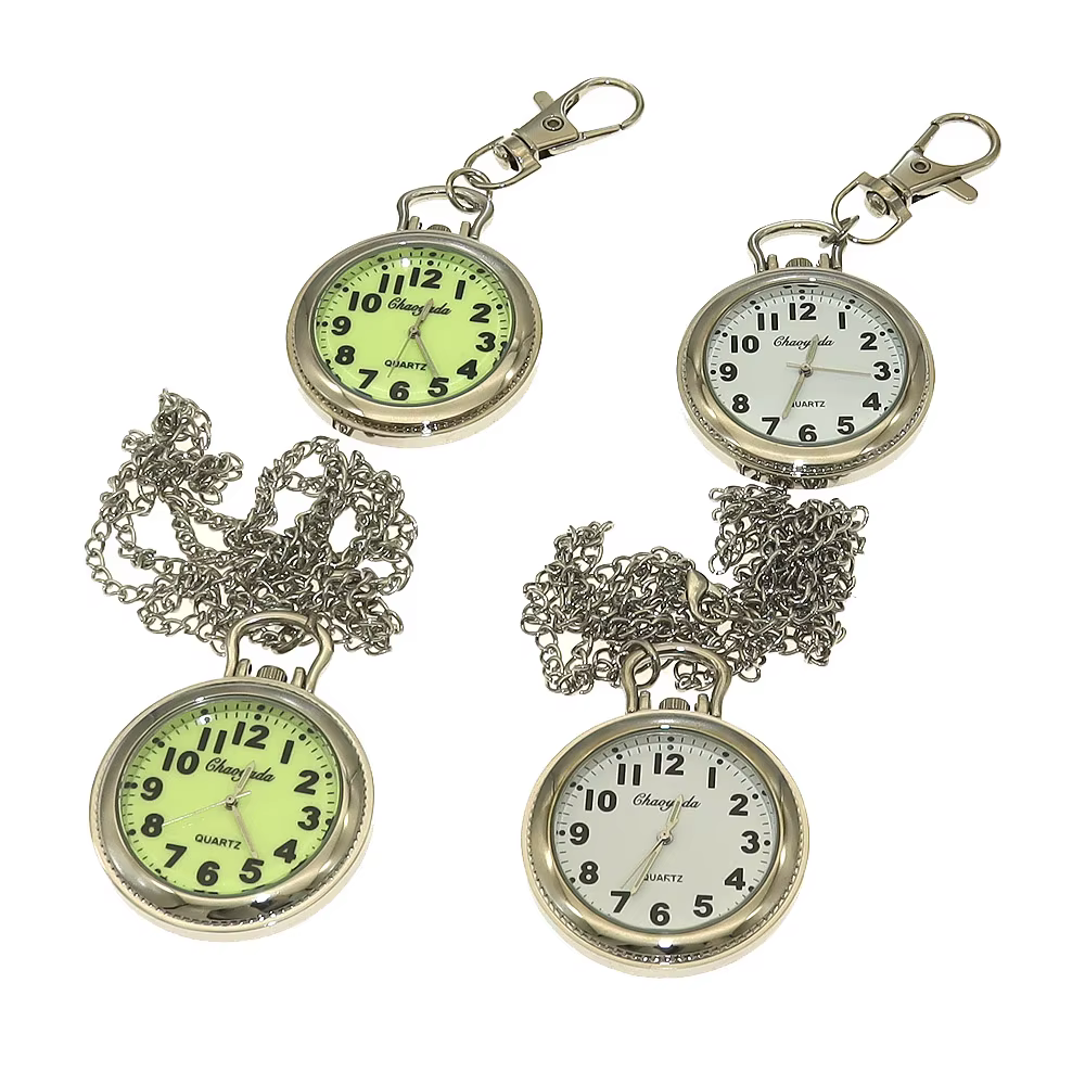 Grand chiffre lumineux Montre de poche à cadran romain avec pendentif collier