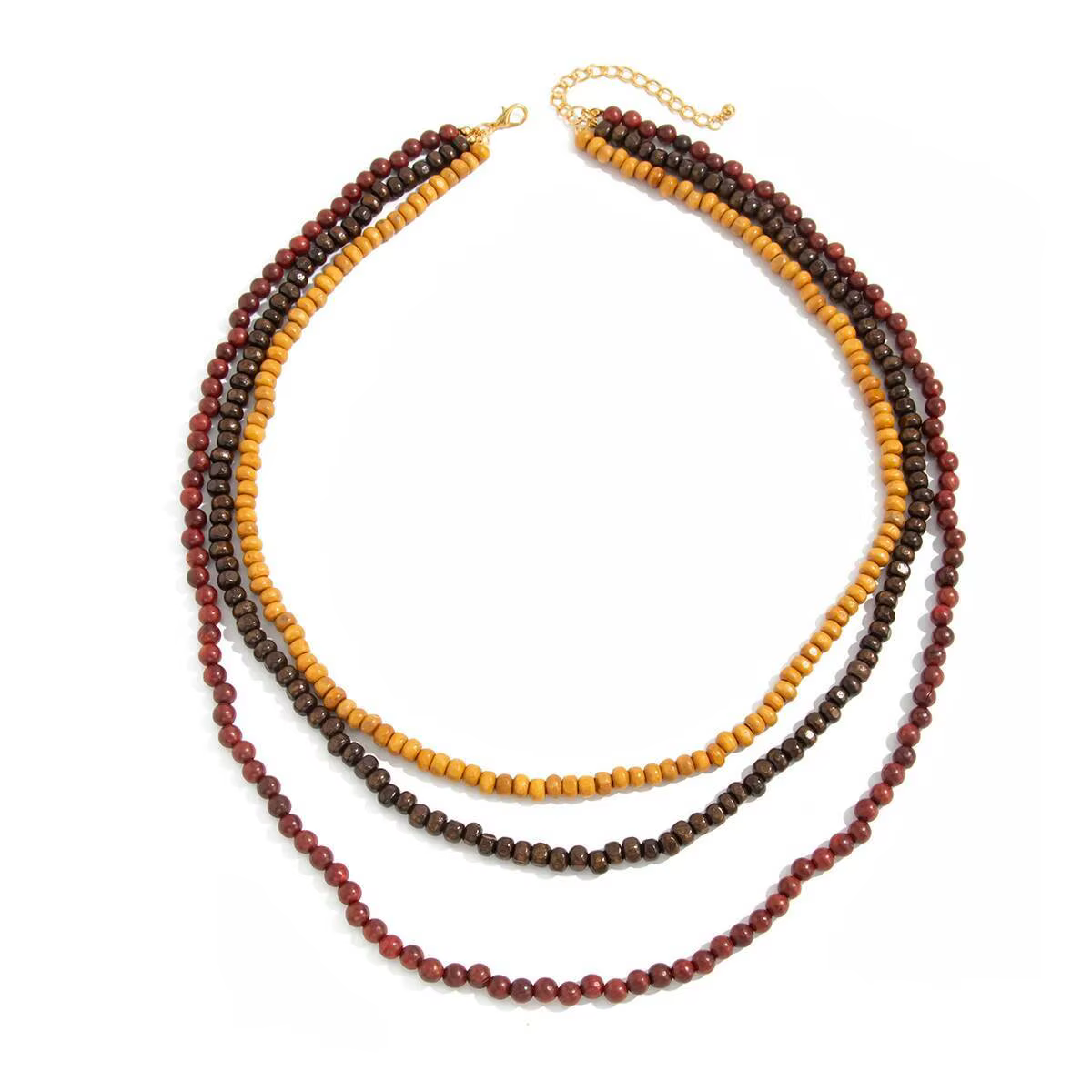 Salircon Collier ras du cou bohémien multicouche en perles de bois pour femmes
