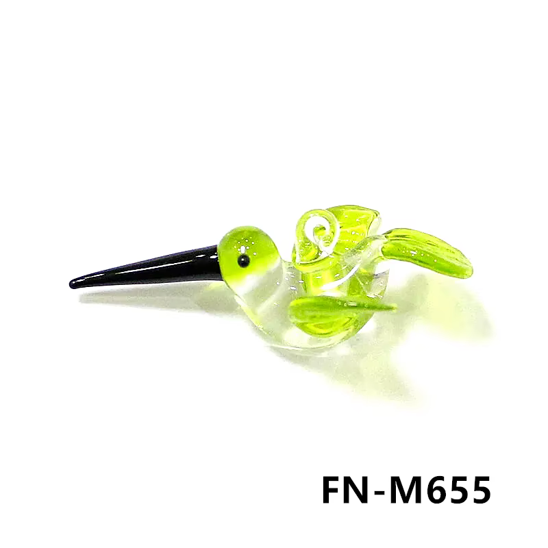 2 pièces clear mini hummingbird pendentif en verre adorable oiseau charme décorations pour diy bijoux colliers faire des accessoires ou des bonsaï de jardin micro paysage décoration compléments