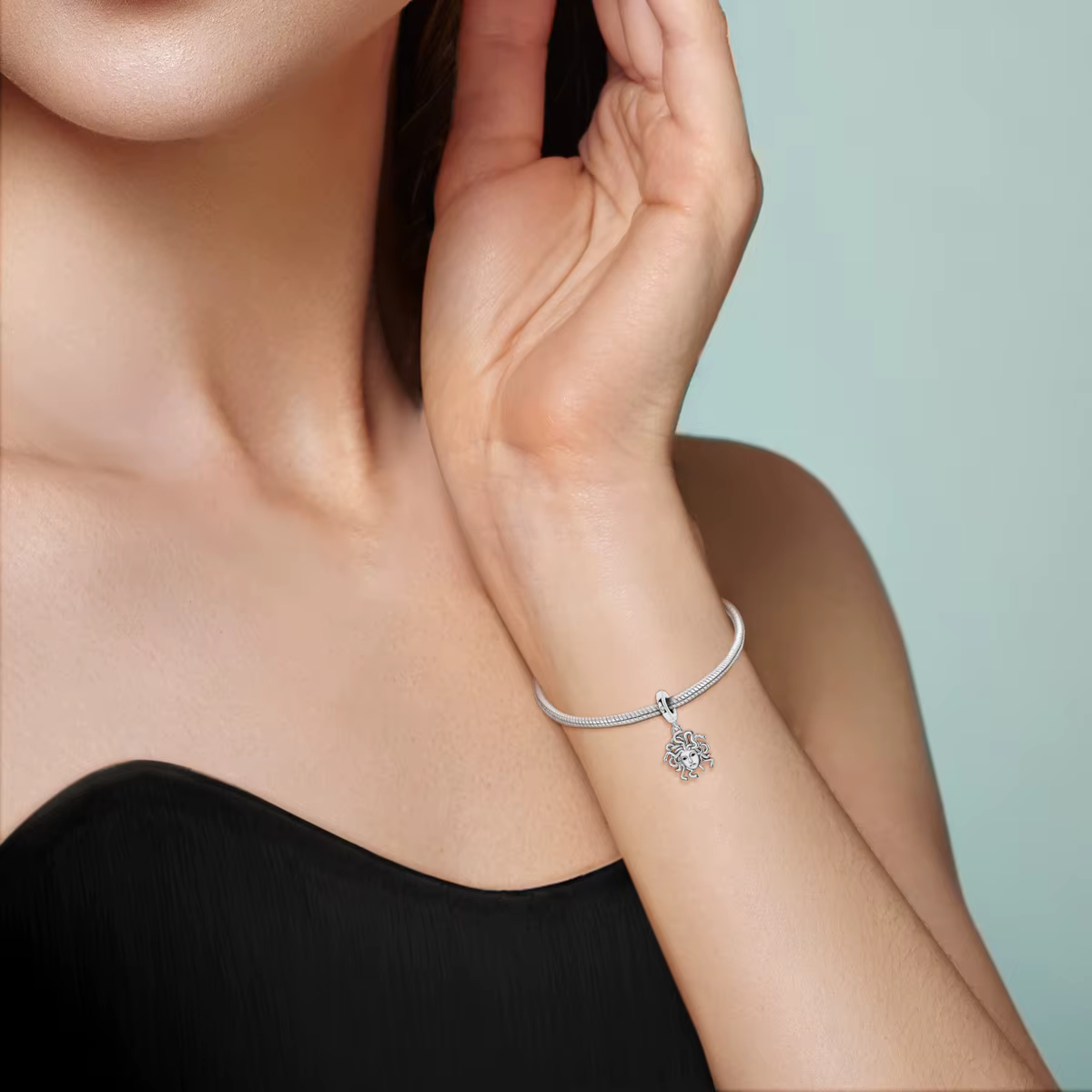 Breloque Medusa en argent sterling 925