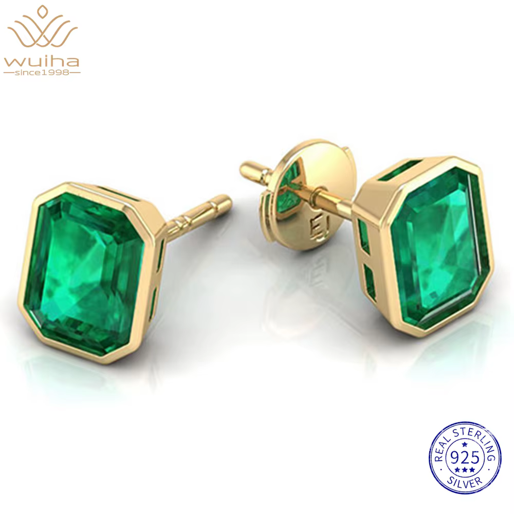Boucles d'oreilles en argent regardé 925 plaqué or 18 carats pour femmes