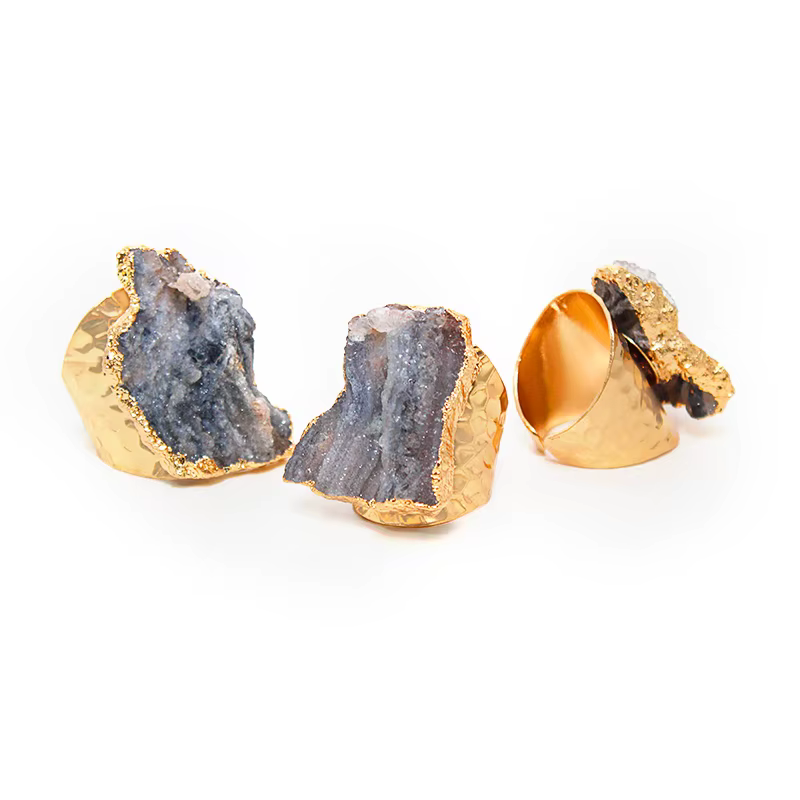 Irregualr – bague en pierre de Quartz pour femmes