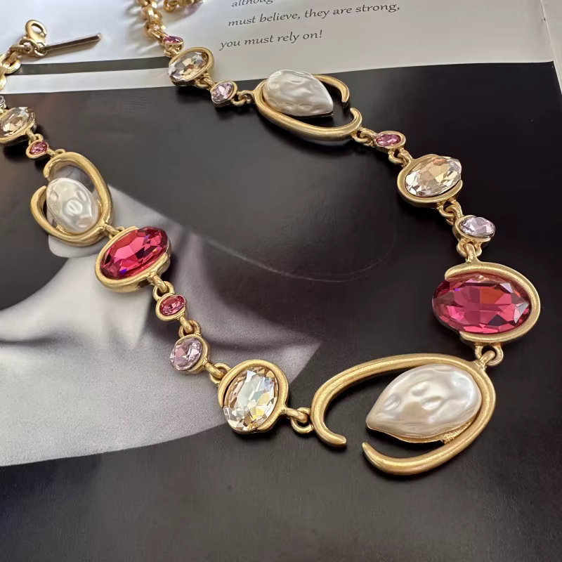 Glam O-Link – collier ras du cou avec pendentif en strass