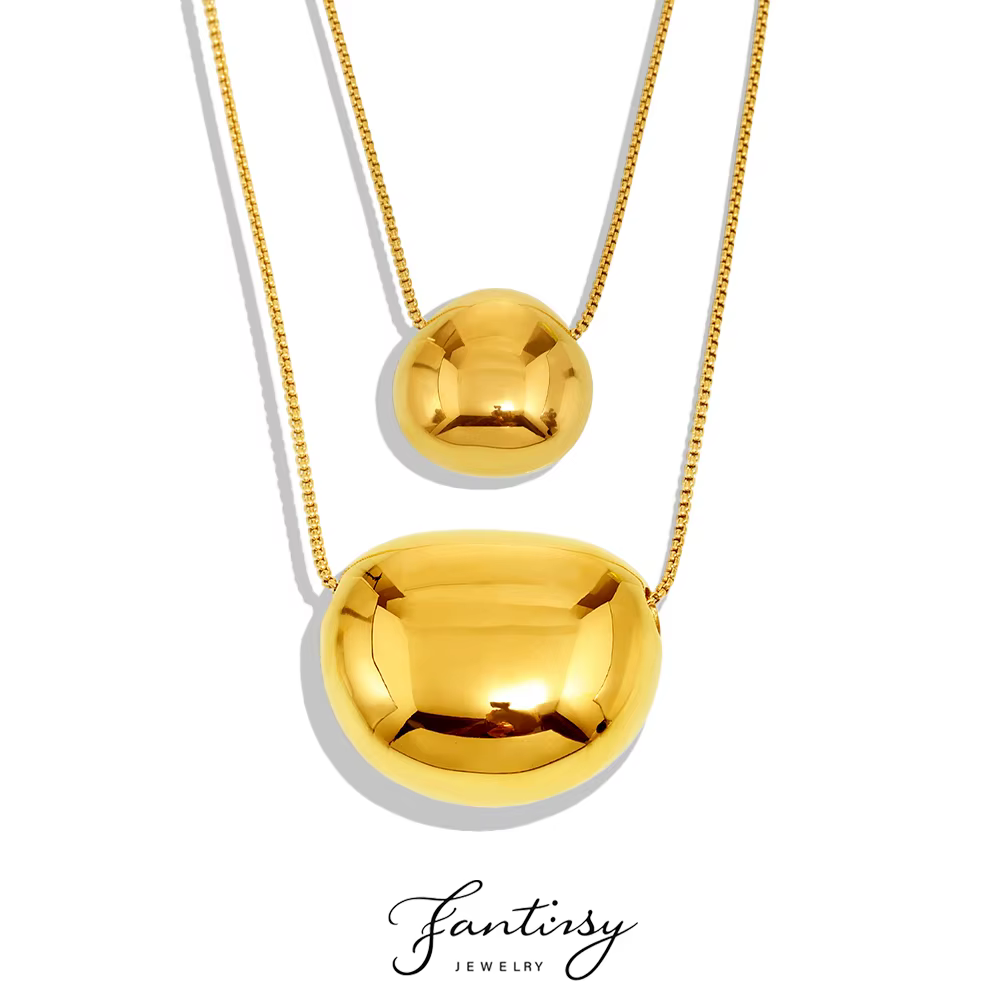Collier pendentif ovale couleur or argent pour femmes