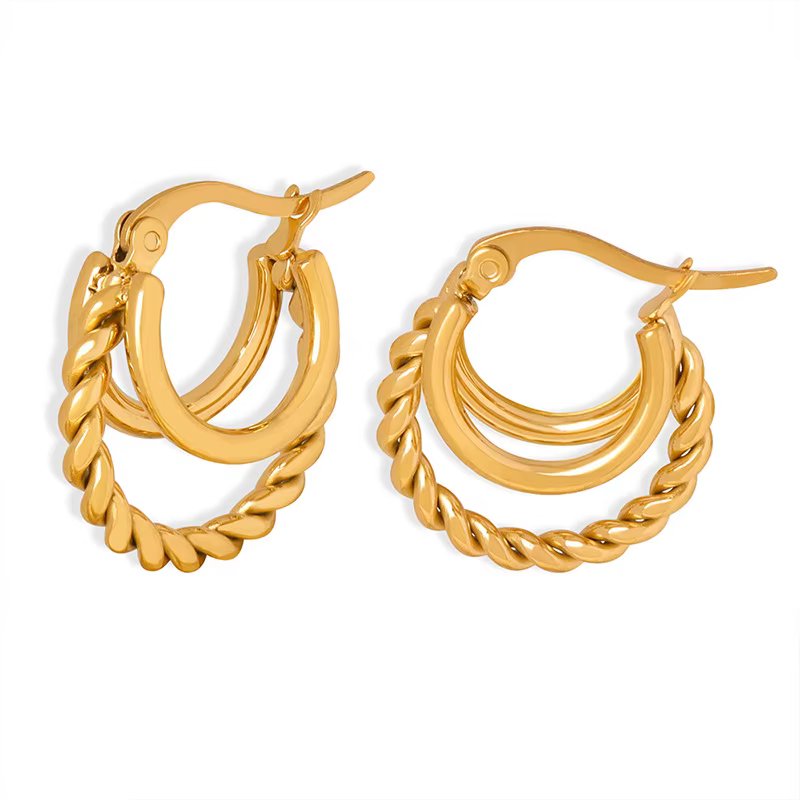 Boucles d'oreilles créoles anti-allergie pour femmes