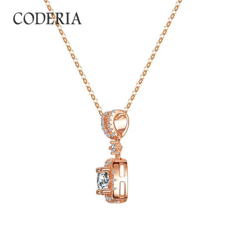 Collier de luxe en or Rose et Moissanite pour femmes