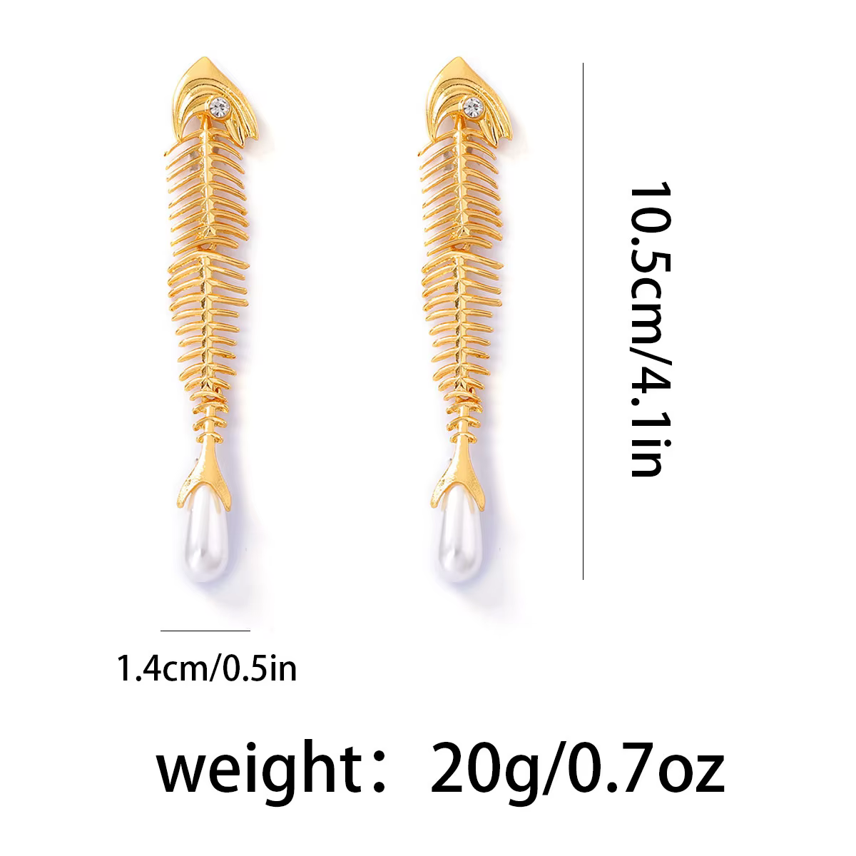 Boucles d'oreilles pendantes longues en métal doré avec strass