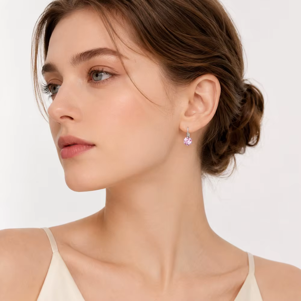 Boucles d'oreilles rondes en Zircon pour femmes