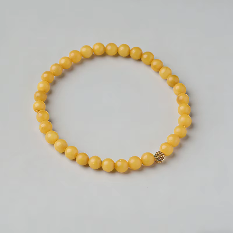 Bracelet en perles d'ambre naturel Ruifan 5MM pour femme