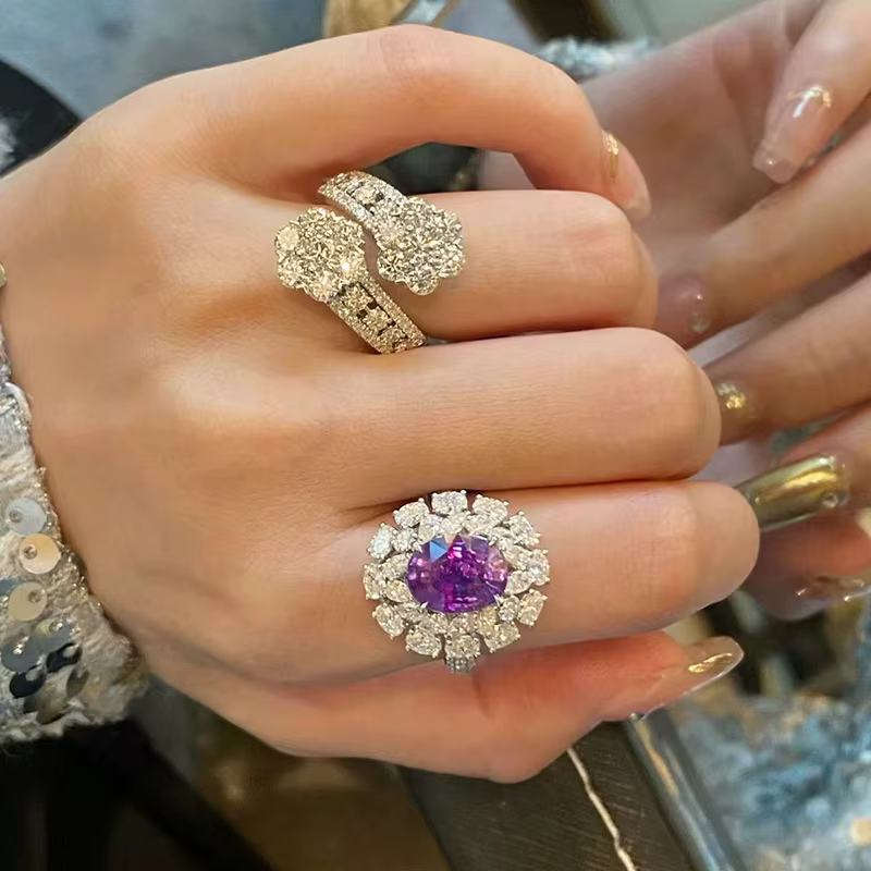 Bagues en diamant et améthyste pour femmes