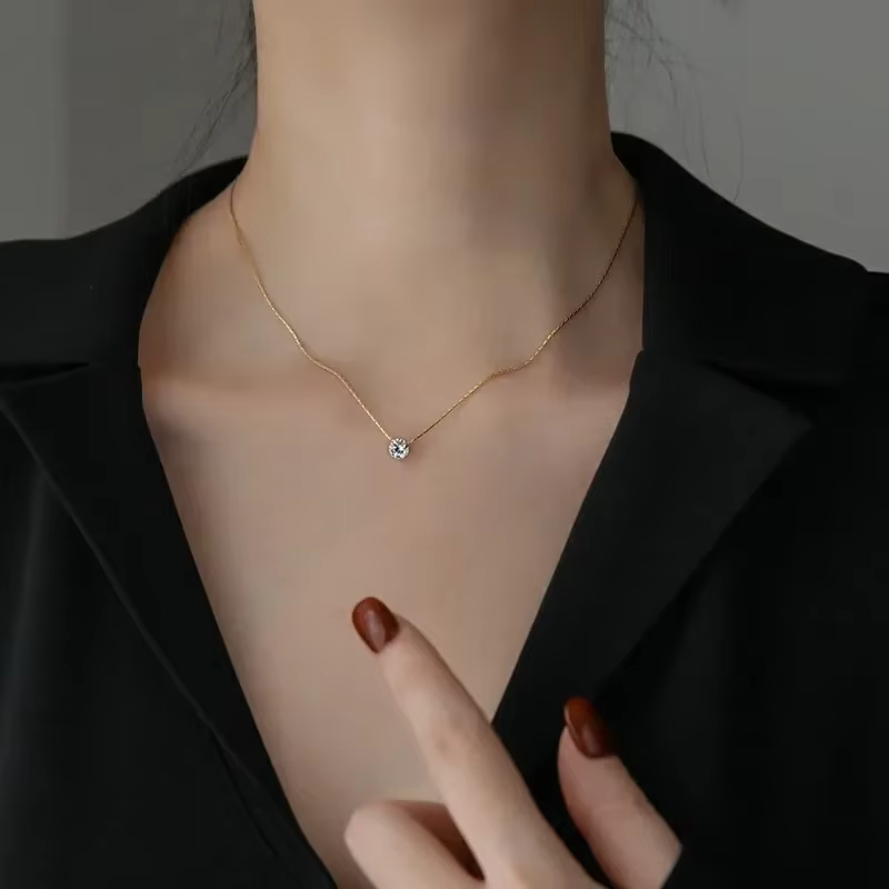 Little Zunderes-Collier pendentif en acier inoxydable pour femme