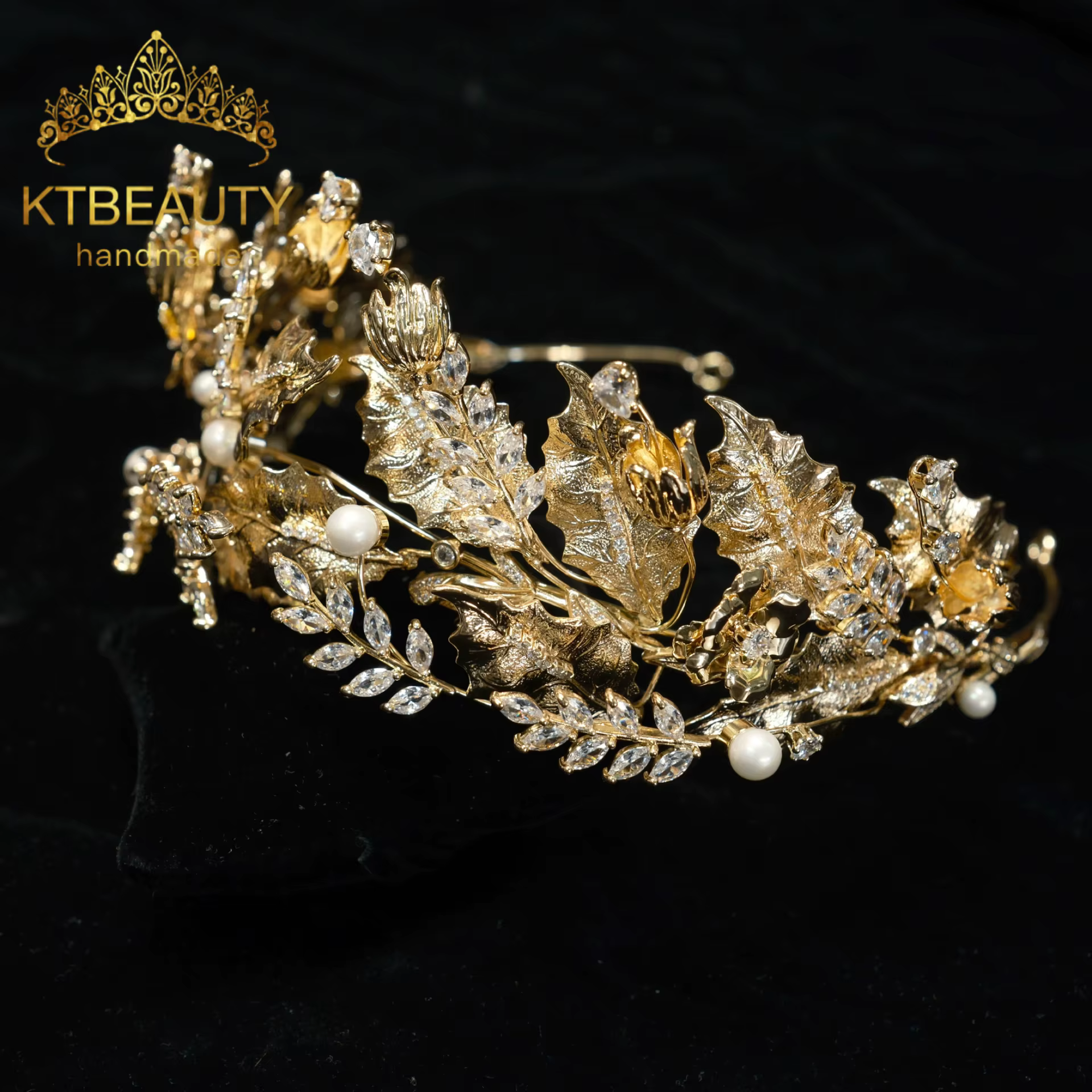 Ktbeauty Coiffe de mariée pour femme avec zircone