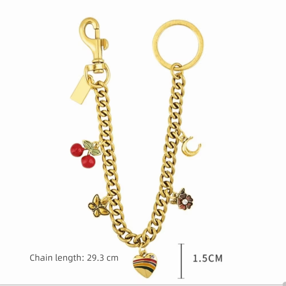 Joli petit pendentif détachable en forme de cerise et de cœur