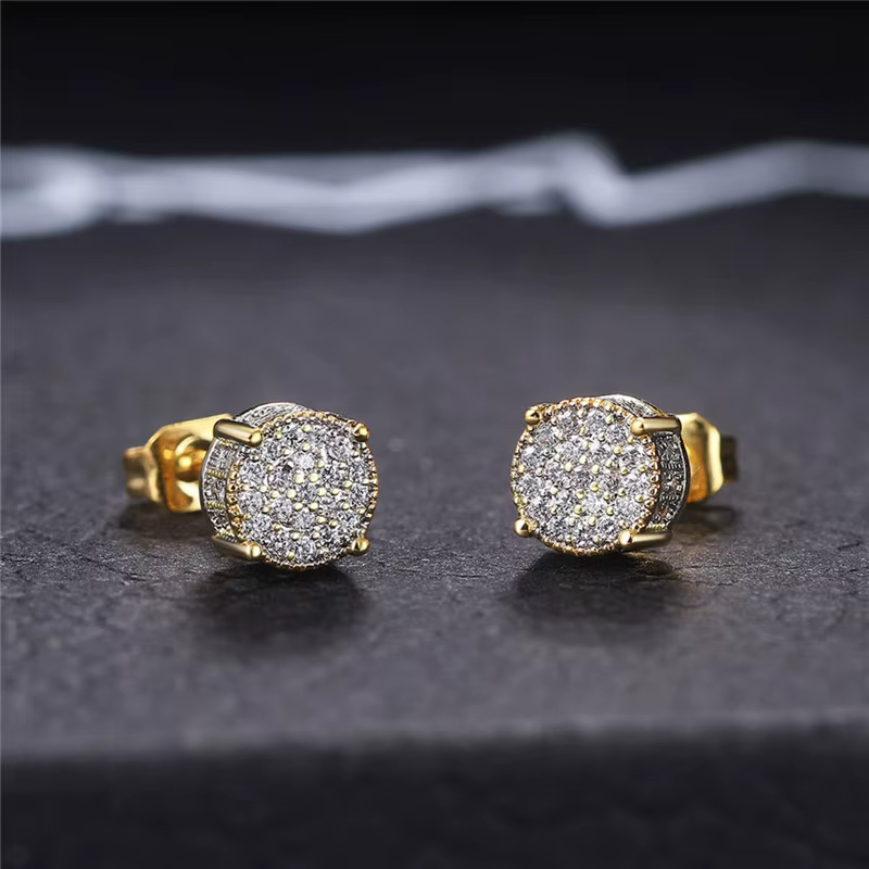 Huitan – boucles d'oreilles fantaisie de forme ronde