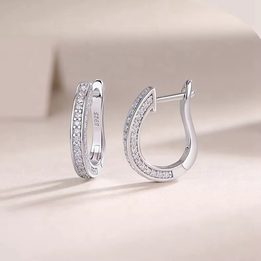 Bijoux fins 925 en argent Sterling 3EX VVS1 D couleur véritable Moissanite diamant gemmes mode boucles d'oreilles pour