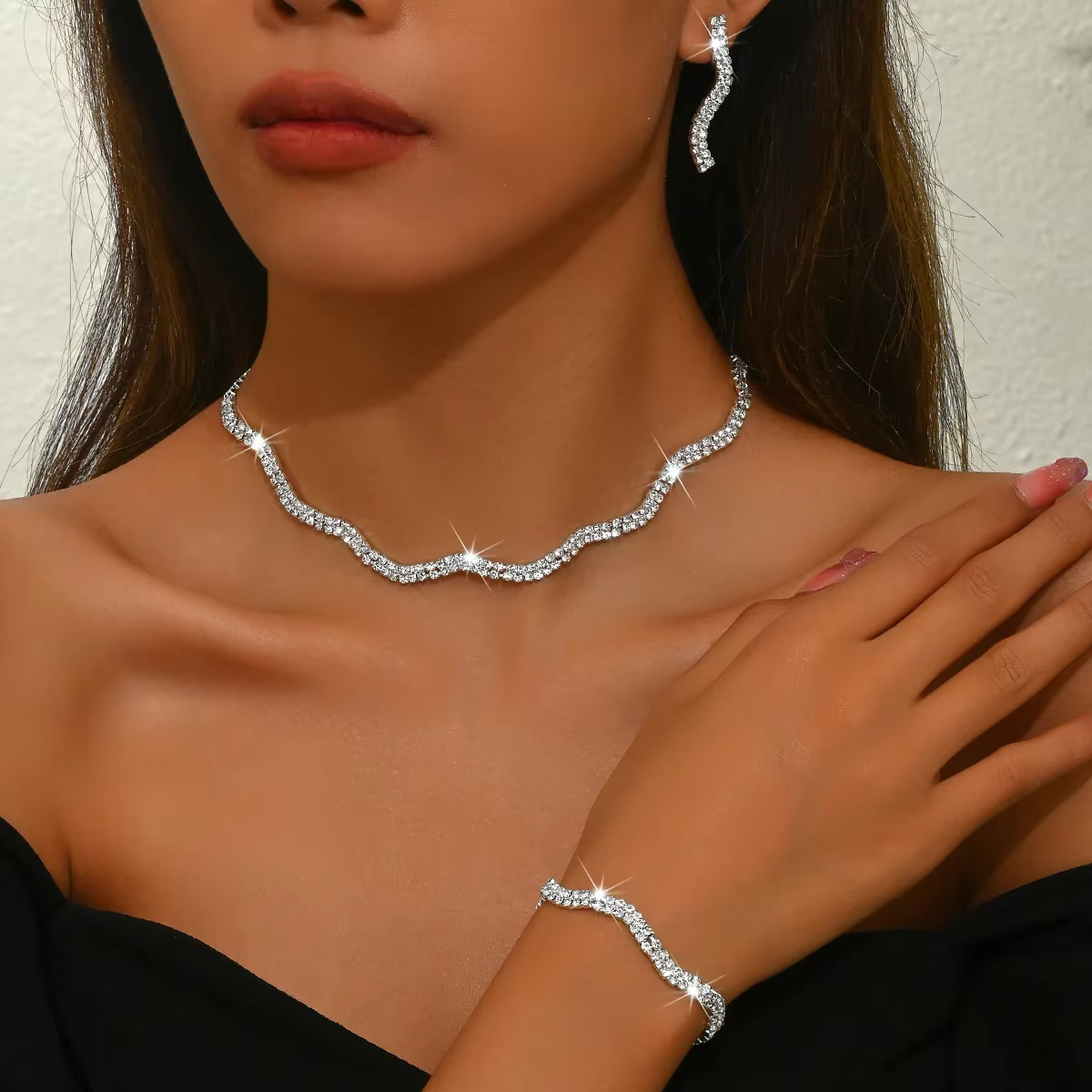 Ensemble de bijoux de mariage de luxe: ensemble collier