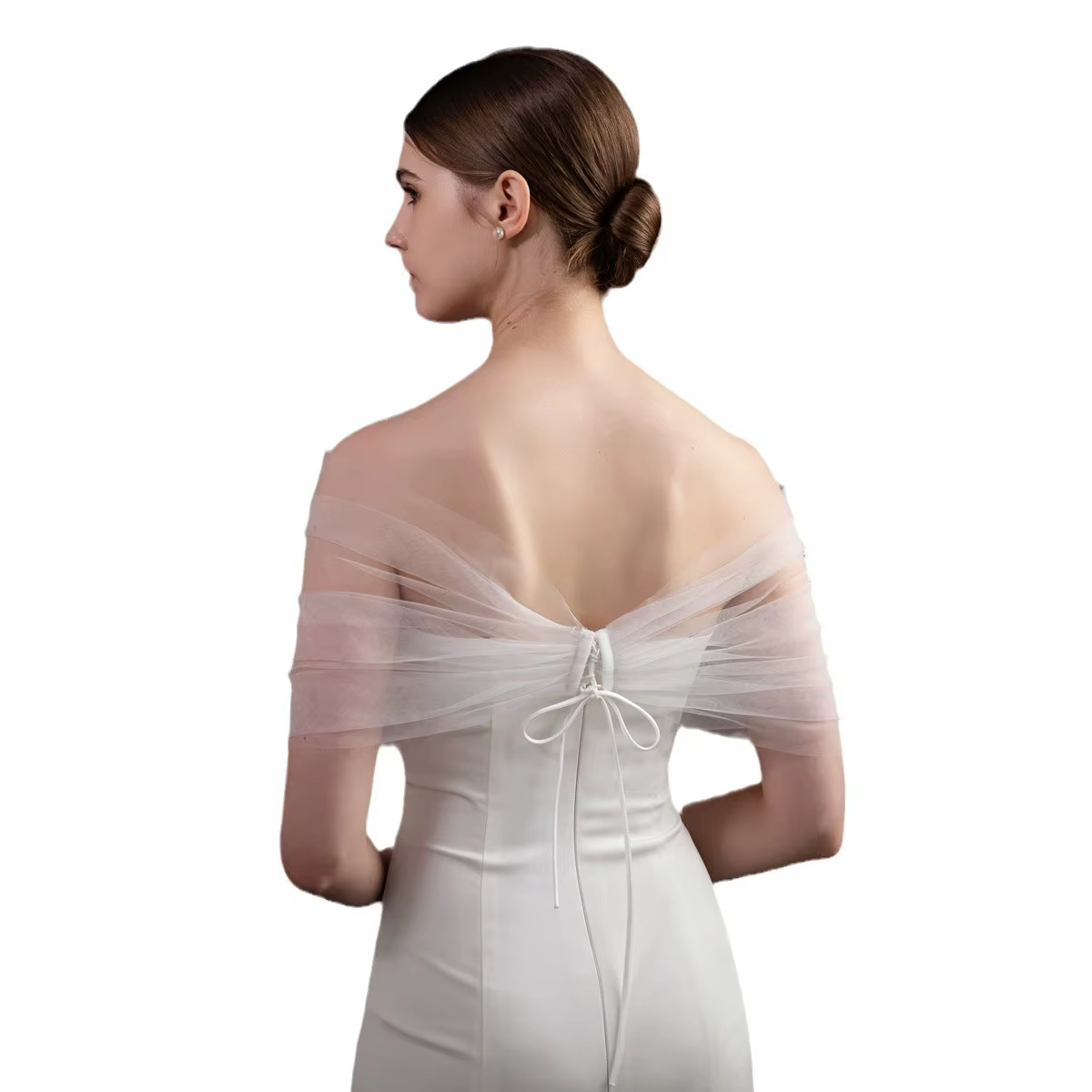 SLBRIDAL Élégant châle de mariée blanc en dentelle à fleurs