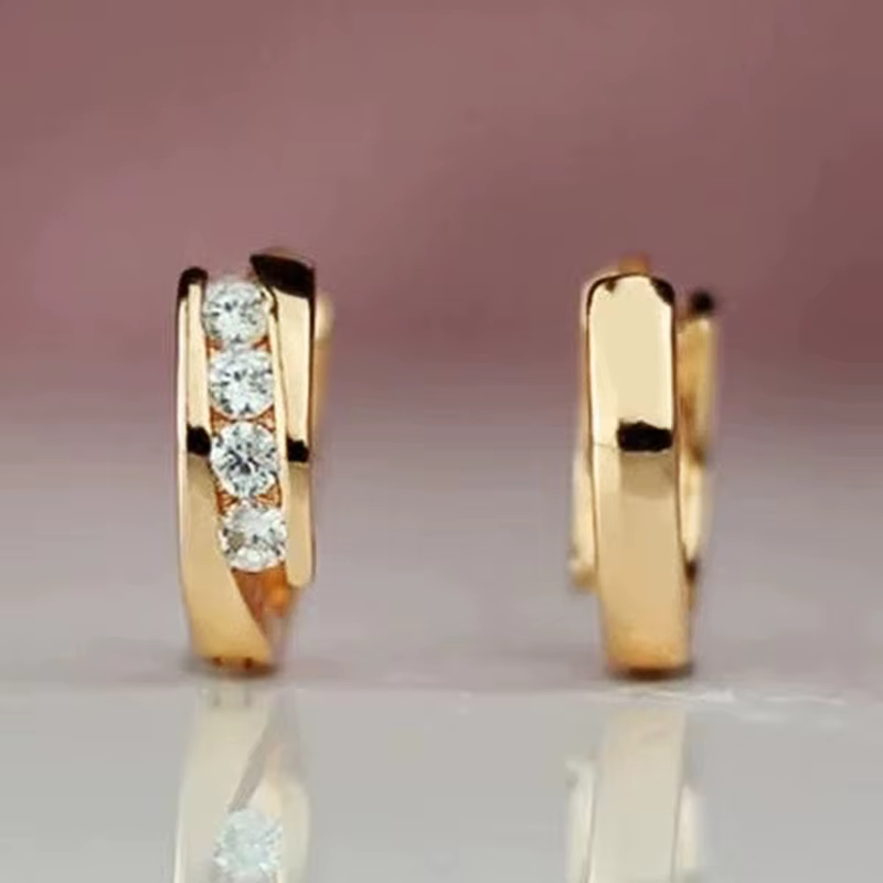 Huitan – boucles d'oreilles créoles couleur or pour femmes