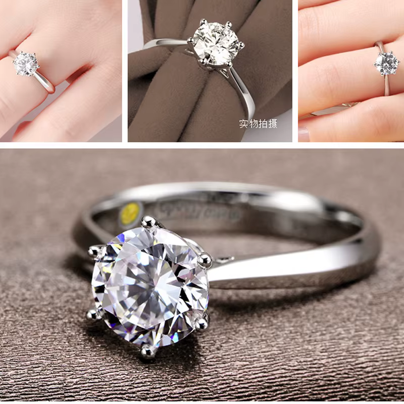 Bague de mariage romantique en argent Sterling 925 pour femmes