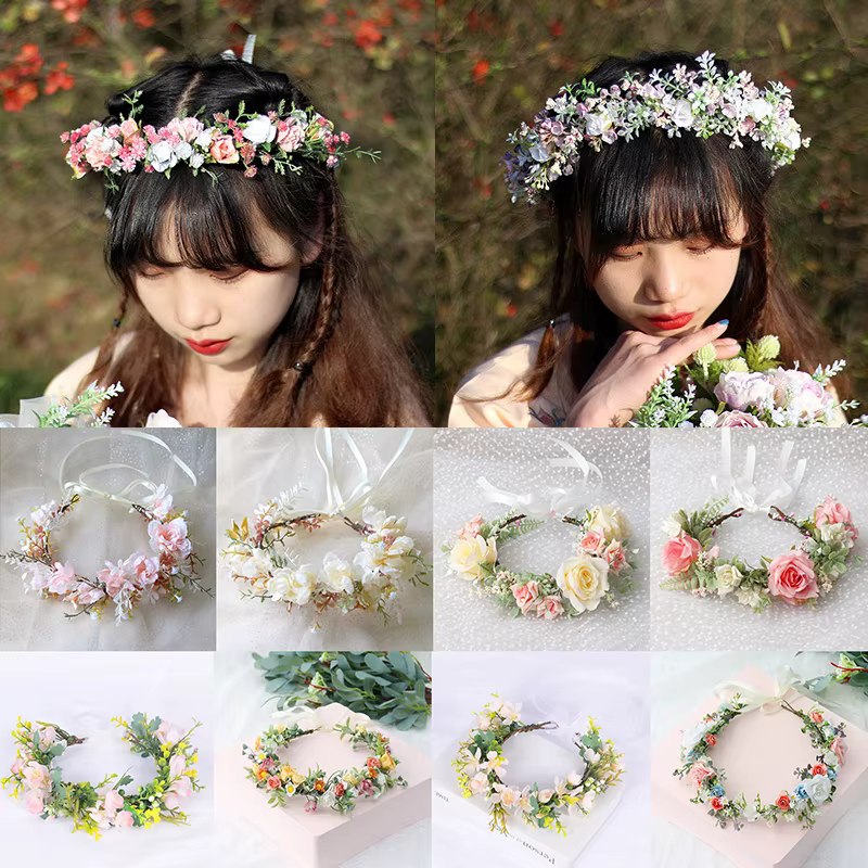 Couronne de roses de style bohème