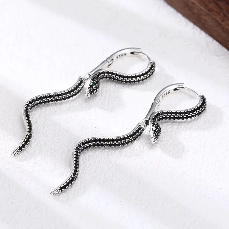 Boucles d'oreilles carrées Vintage en argent Sterling 925 pour femmes