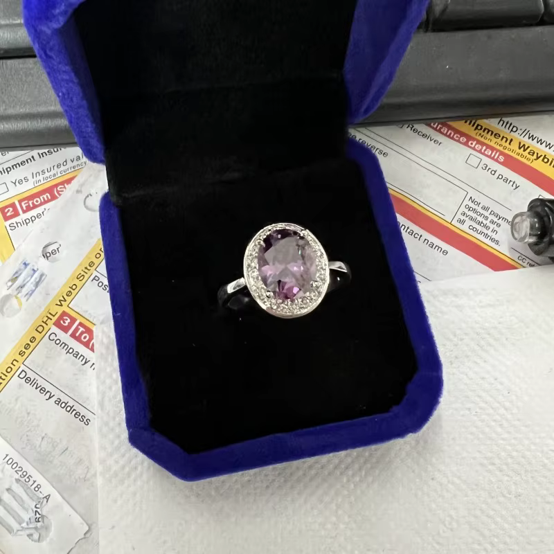 Bague de fiançailles en or blanc 10 carats avec diamant pour femme