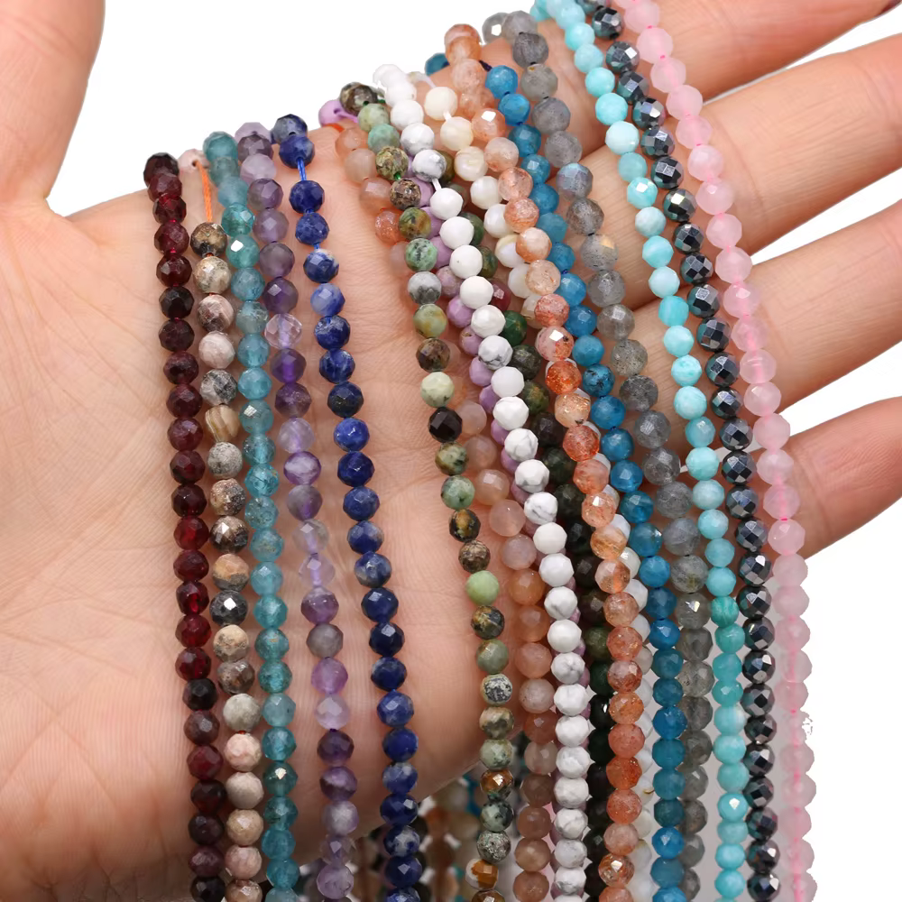 Perles à Facettes en Pierre Naturelle