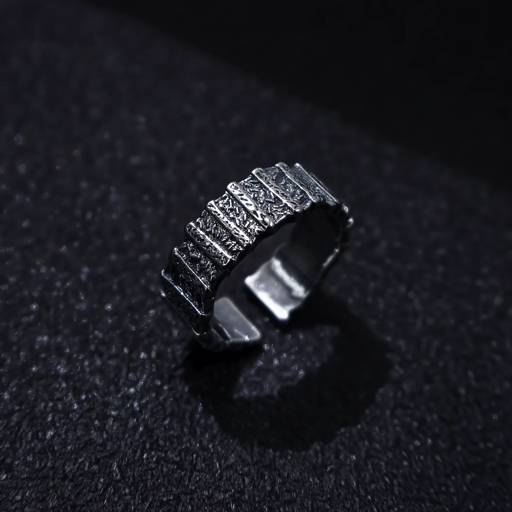 Bague ouverte réglable rétro «clôture» pour hommes