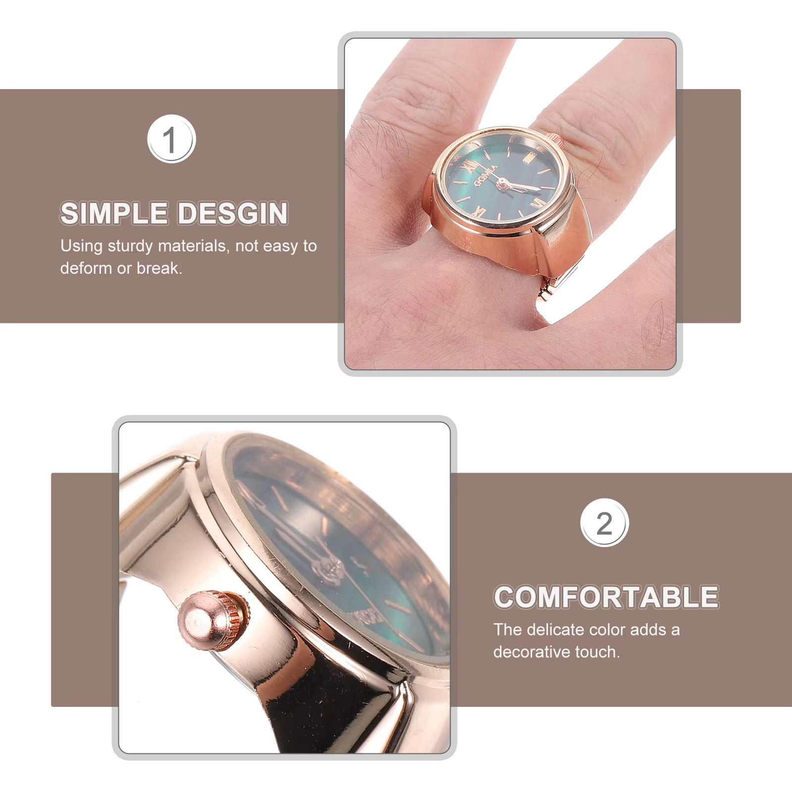 Mini montre verte en alliage de Zinc