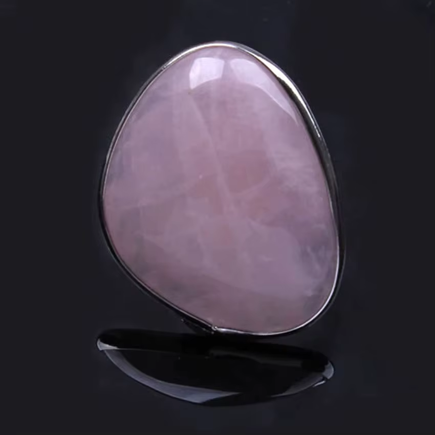 Bague réglable en cristal plaqué argent pour femme