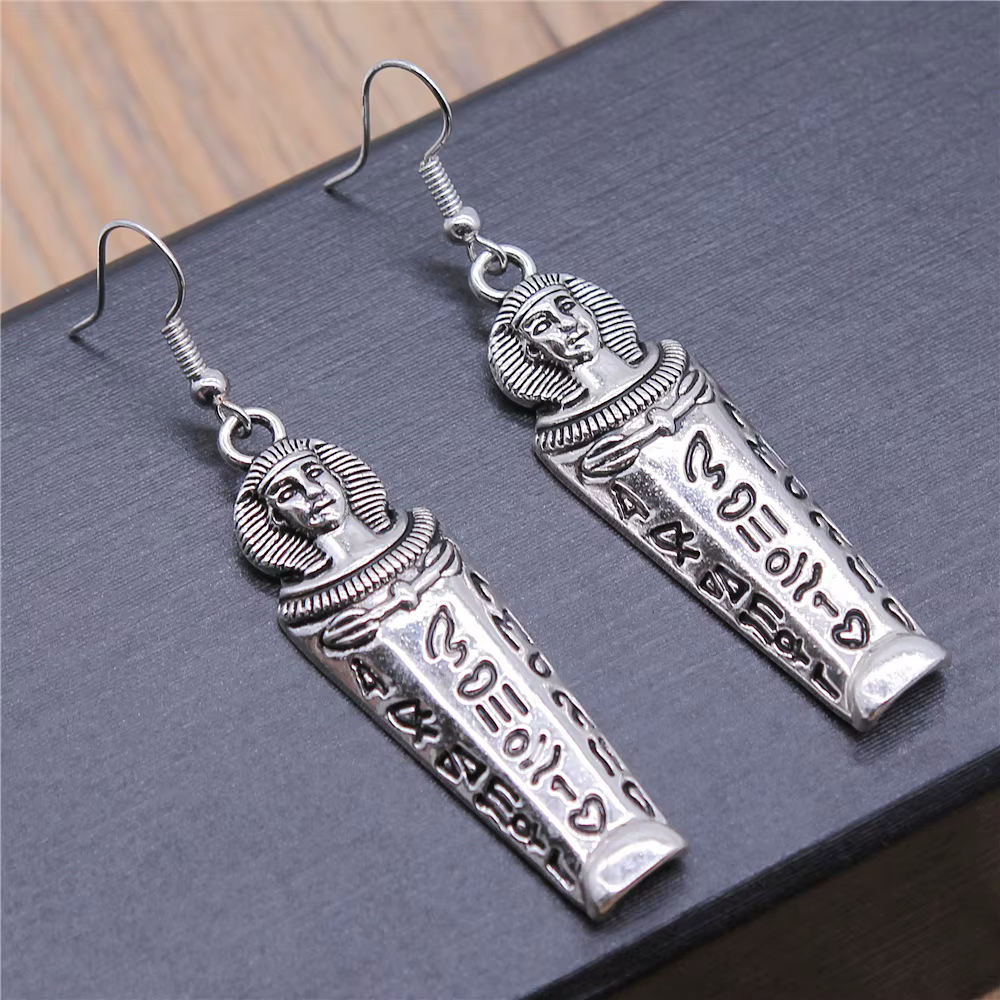 Boucles d'oreilles pendantes en argent antique vintage pour femmes