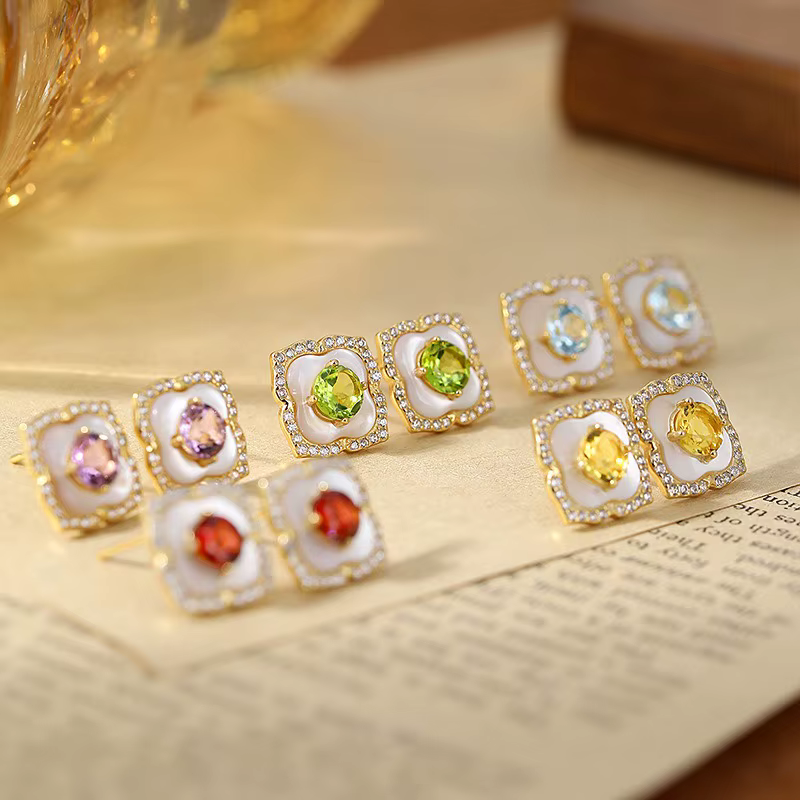 Boucles d'oreilles Vintage en argent S925 pour femmes