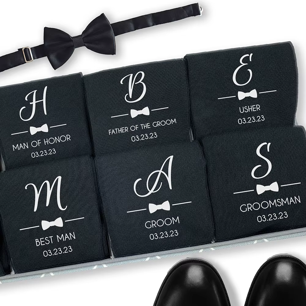 Chaussettes personnalisées pour marié Bestman de mariage