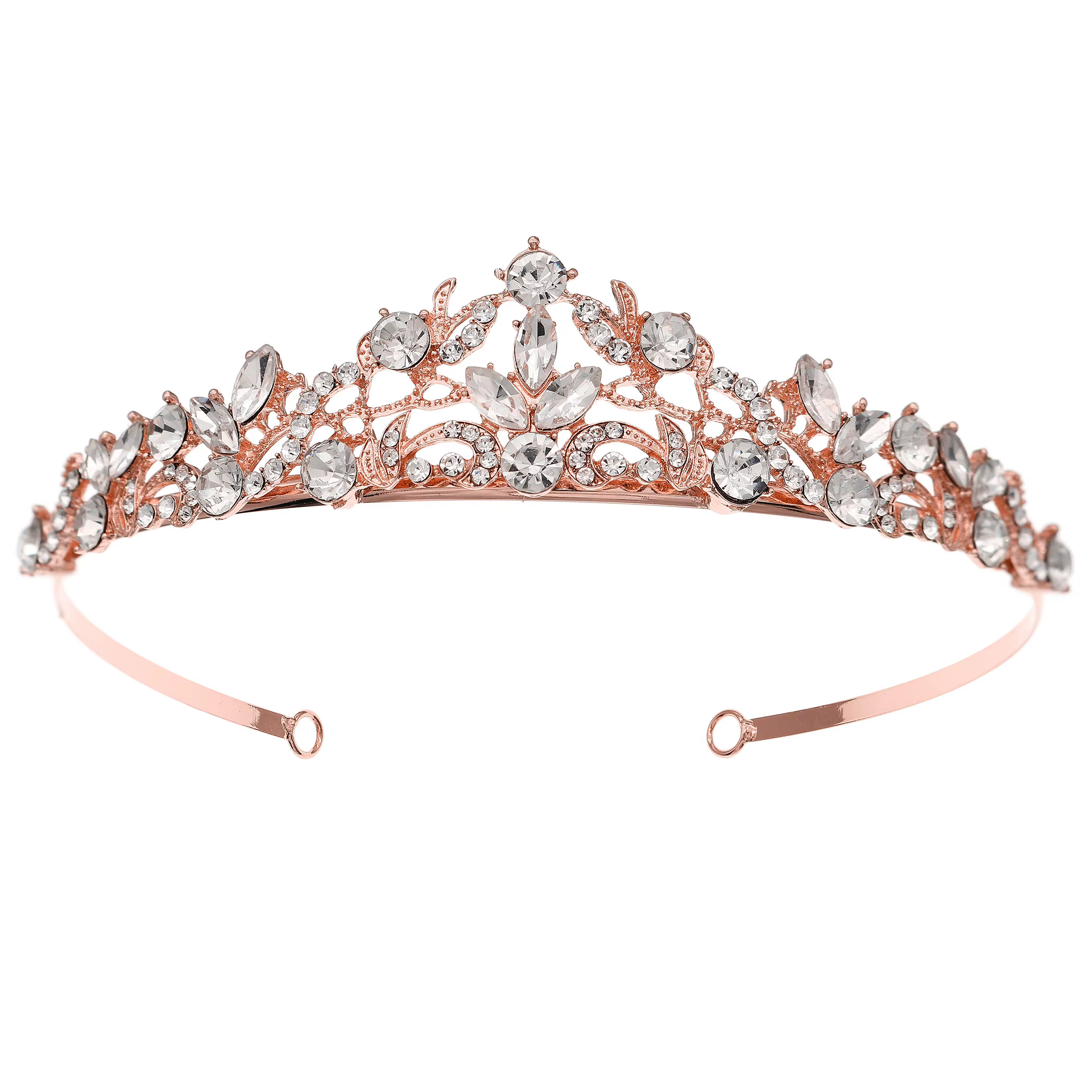 Diadème de Mariage en Cristal Or Rose